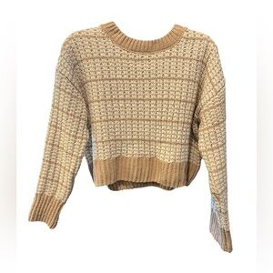 NWT Major Label Group Ivory and Tan Sweater Size L